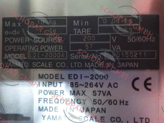 YAMATO-EDI-2000A, S/N:WD150211, price