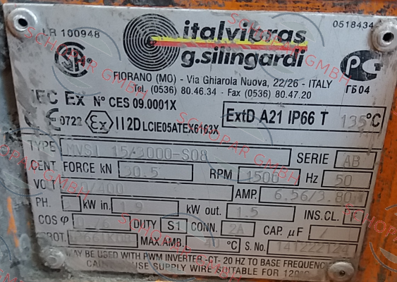 Italvibras-MVSI 15/3000-S08 price