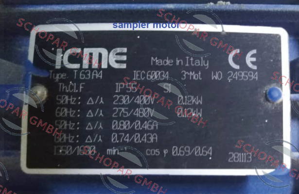 Icme Motor-Type: T63A4 IEC60034 price