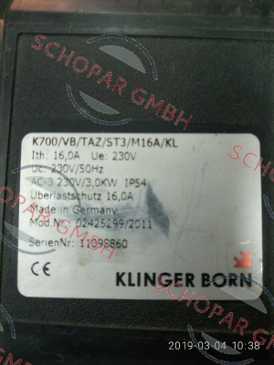 Klinger Born-K700/VB/TAZ/ST3/KA3/M16,0A/KL price