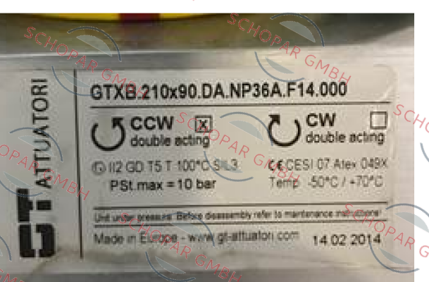 GT Attuatori-GTXB.210x90.DA.NP36A.F14.000 price