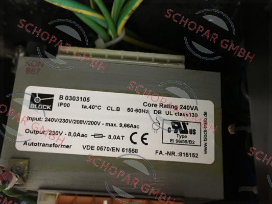 Block-B 0303105 , (5322 785 01541) price