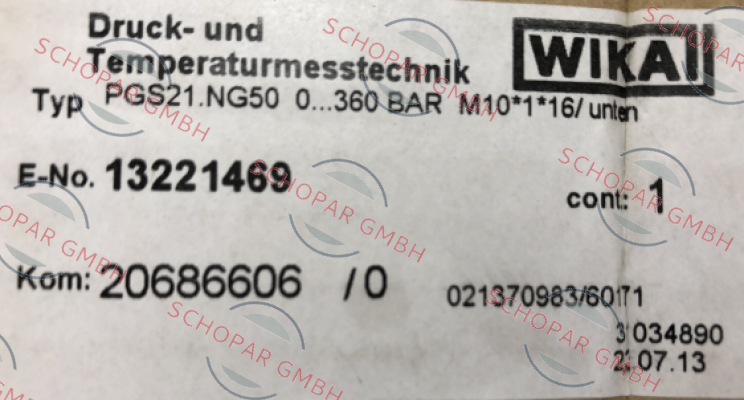 Wika-PGS21.NG50  --- OEM / alternative ZT0855.00 price