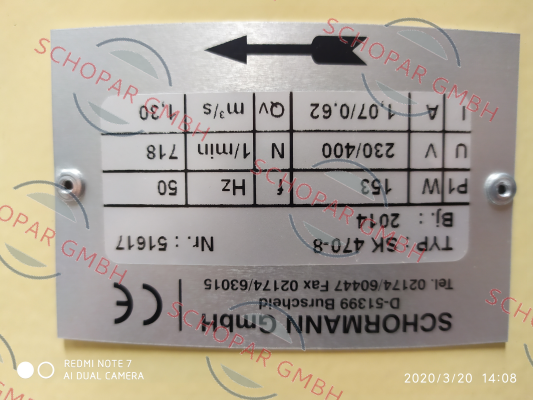 Schormann-Typ SK 470-8 51617 price