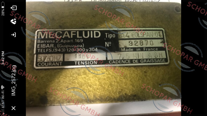 Mecafluid-PA4EGLSPAN01 price