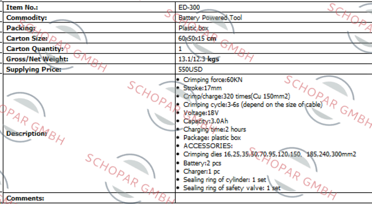 Zupper-ED-300 price