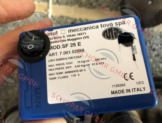 Mut Meccanica Tovo SpA-7.001.01954    SF 25 E 230V price