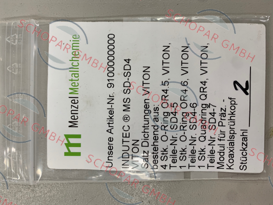 Menzel-INDUTEC ® MS SD-SD4 VITON , 9100000000 price