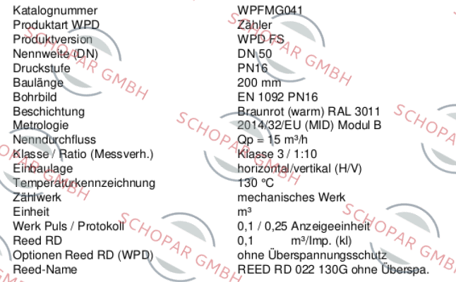 Sensus-WPFMG04A price