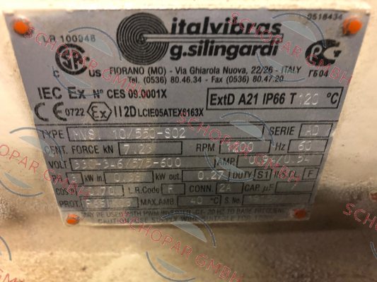 Italvibras-MVSI 10/550-S02 price