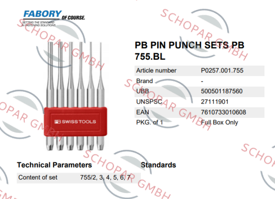 Fabory-P0257.001.755 price
