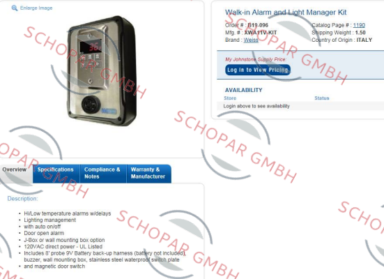 Weiss-XWA11V  price