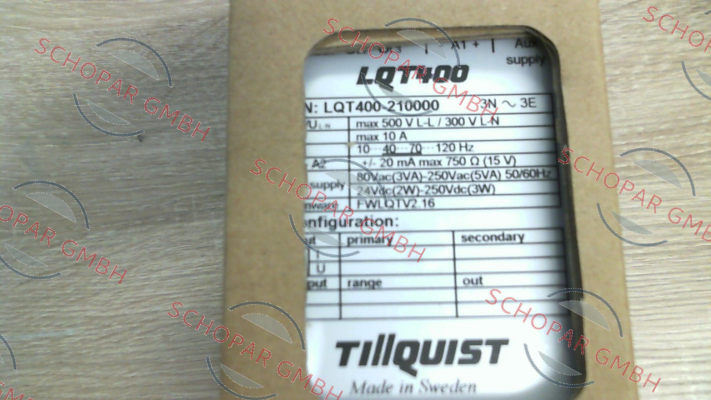 Tillquist-LQT400 price