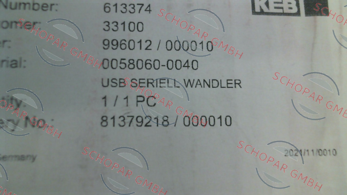 LAIPPLE KEB-0058060-0040 price