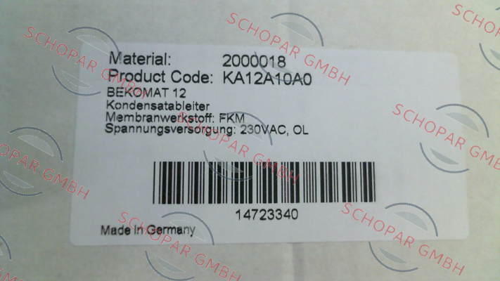 Beko-2000018 KA12A1OA0 BEKOMAT 12, 230 VAC price