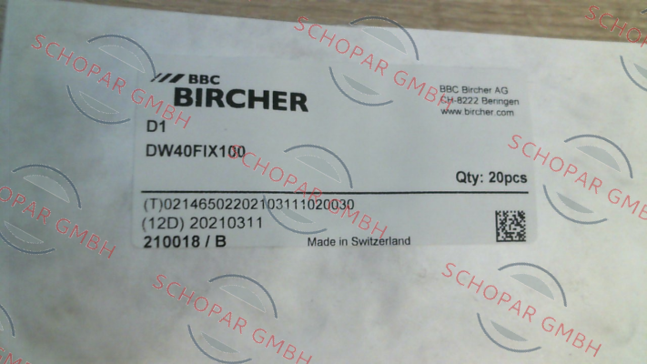 Bircher-210018 / DW40FIX100 price