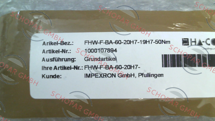 HACO-FHW-F-BA-60-20H7-19H7-50Nm price