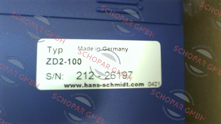 Hans Schmidt-ZD2-100 price
