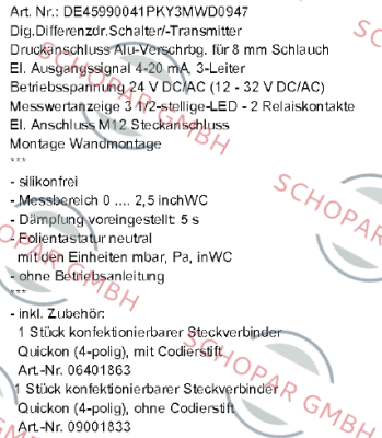 Fischer-DE45990041PKY3MWD0947  price