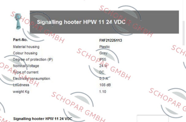 FHF-FHF21225113 price