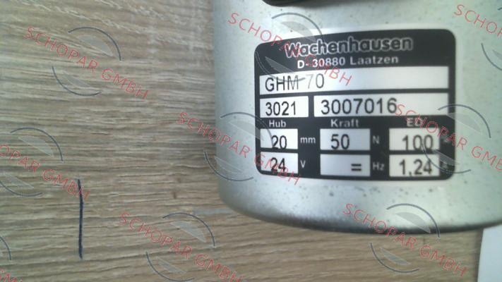 Wachenhausen-P/N: 3007016, Type: GHM 70, 24V DC price