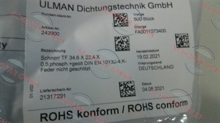 Schnorr-Schnorr TF 34,6 X 22,4 X 0,5 price