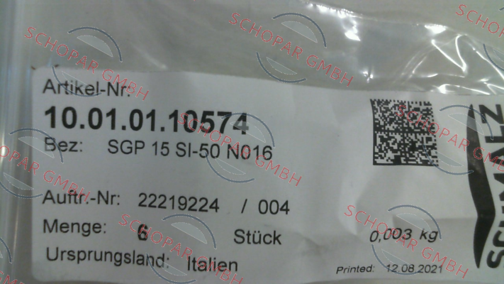Schmalz-SGP 15 SI-50 N016 price