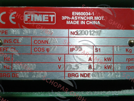 Fimet-3MA 80 A 4 T.380/220V 60HZ B5 0,75KW price