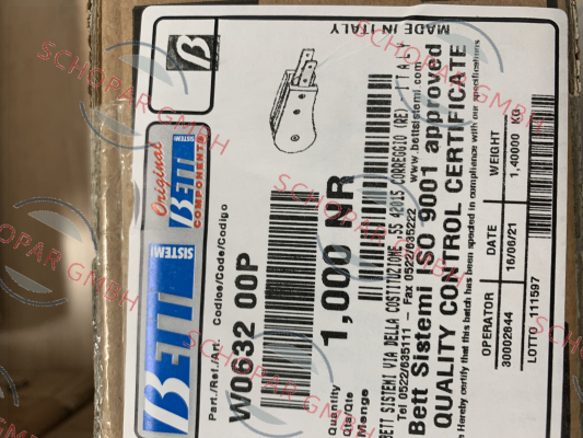BETT SISTEMI-W063200P price