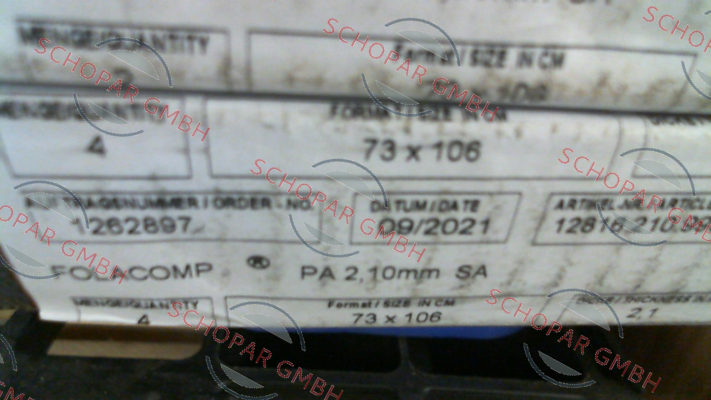 Folex-Folacomp PA 1060 x 730 x 2,10 mm price