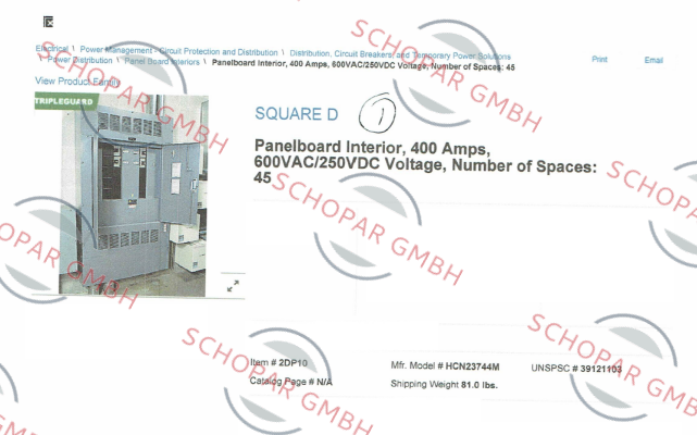 Square D (Schneider Electric)-HCN23744M  price