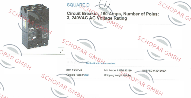 Square D (Schneider Electric)-QDA32150  price