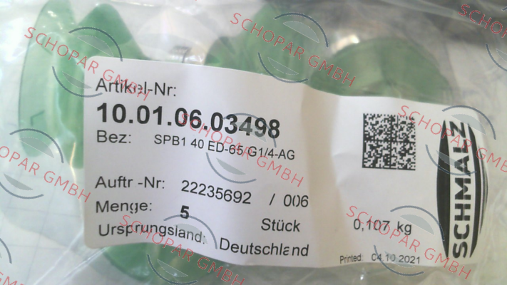 Schmalz-10.01.06.03498 / SPB1 40 ED-65 G1/4-AG price