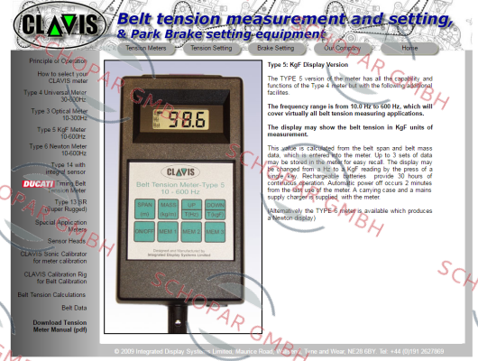 Clavis-Type 5 acoustic belt meter  price