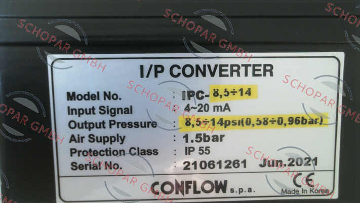 CONFLOW-PC converter 0-18 PSI price