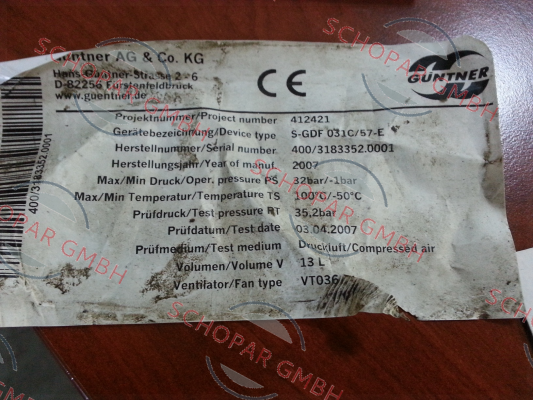 Guntner-S-GDF 031C/57-E obsolete/replaced by GASC RX 031.1/4-70.E-1846294P  price