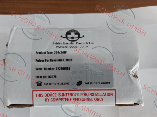 British Encoder-260/2-B08-SF-2000-NC-HV-R-G1-HT-IP50 price