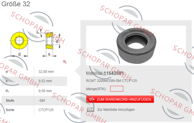 Ceratizit-RCMT 3209MOSN-ZM HCX1125 (CT 115 42581)  price