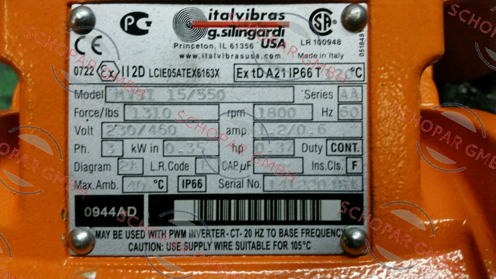 Italvibras-MVSI 15/550 - alternative  MVSI 15/550-S02  price