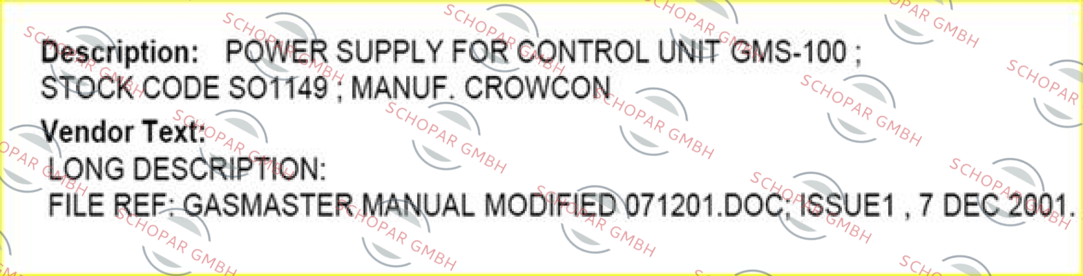 Crowcon-S01149/A  price
