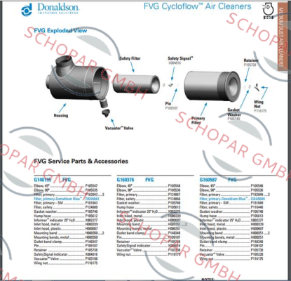 Donaldson-FVG160587 obsolette repl by 103-7663   price