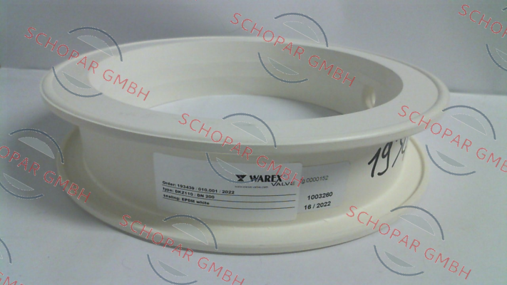 Warex-WX6000 / sealing element of EPDM white suitable for DKZ110 DN 200 price