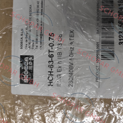 Sodeca-P/N: 1000608, Type:  HCH-63-6T-0.75 / ATEX / EXII2G Ex e price
