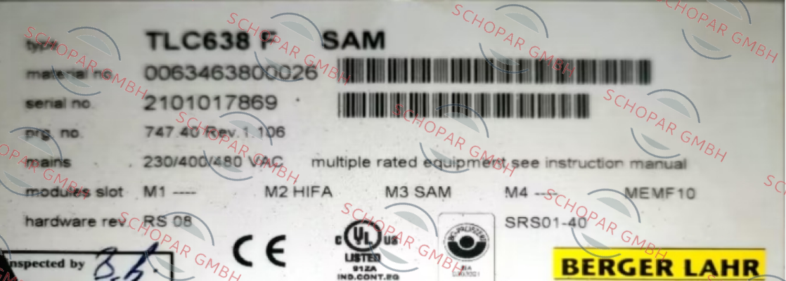 Berger Lahr (Schneider Electric)-TLC638F SAM price