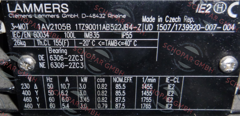 Lammers-1TZ9001-1AB52-2JB4-Z 3,0 kW 1500n  price