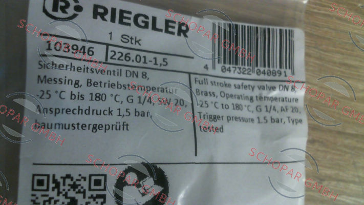 Riegler-103946 / 226.01-1,5 price