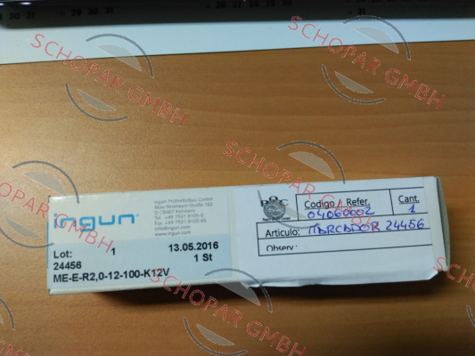 Ingun-ME-E-R2,0-12-100-K12V price