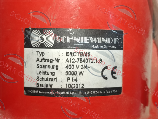 Schniewindt-ERCTB/45 400V price
