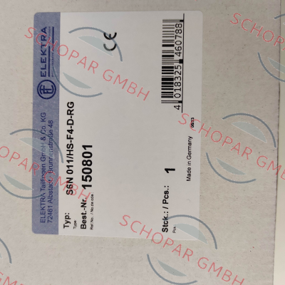 Elektra Tailfingen-P/N: 150801 , Type: S6N 011/HS-F4-D-RG price