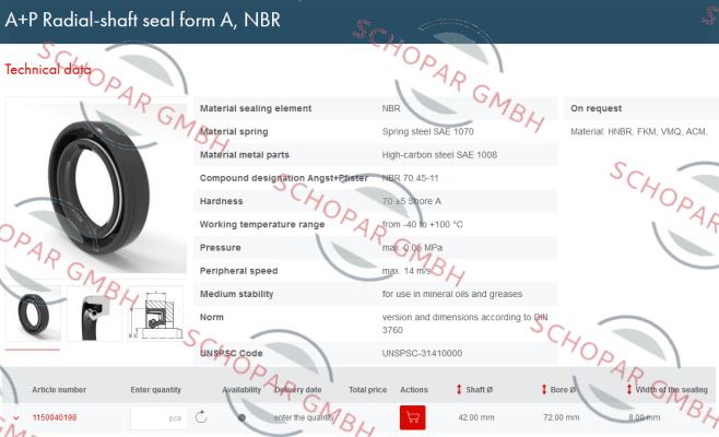 Angst-Pfister-NBR 70.45-11 price